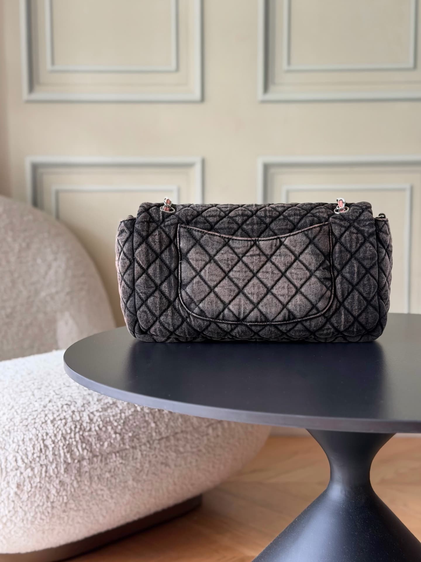Chanel Denimpression Flap bag Denim& Silver Metal Black AS3102 A