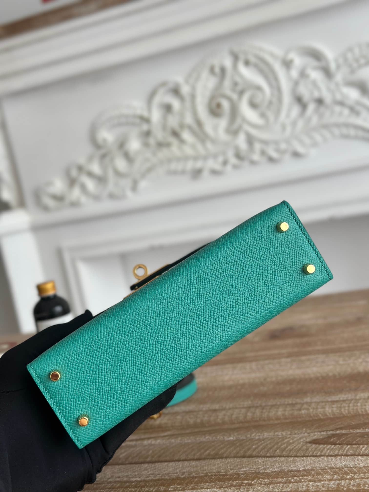 Hermes Kelly Mini II Bag Epsom Leather WAX Vert Veronese High