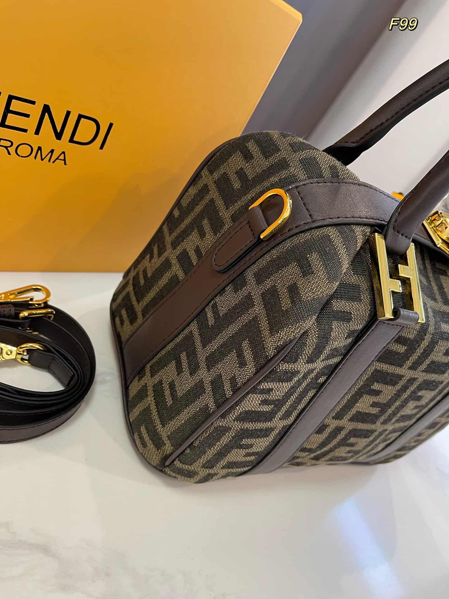 Fendi Zucca Boston 2 way Bag