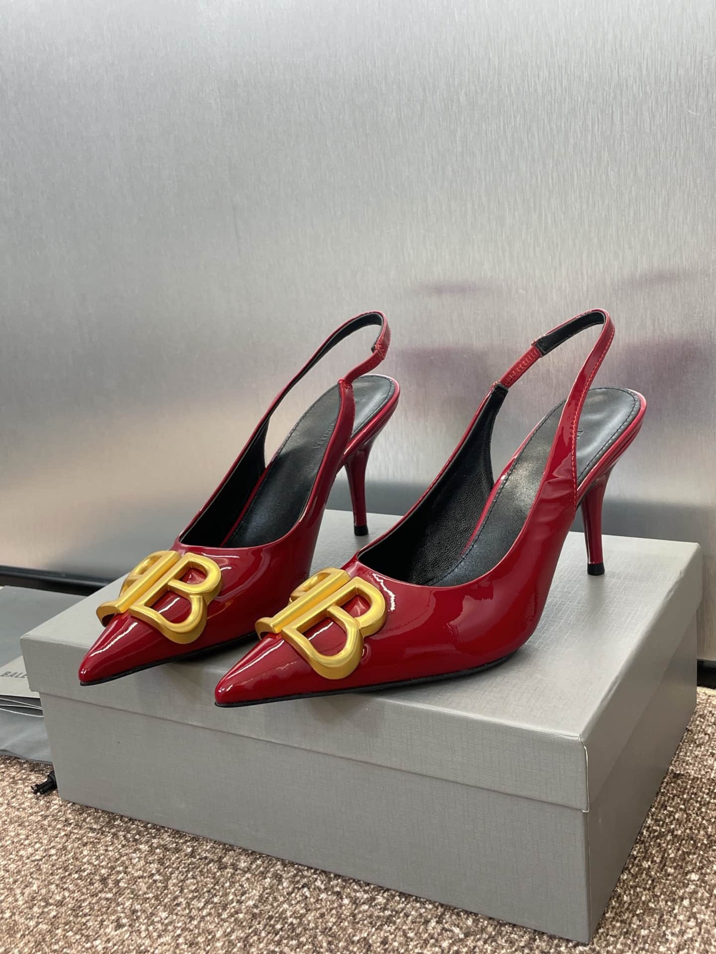 Balenciaga Patent Leather Flat Shoes High Women