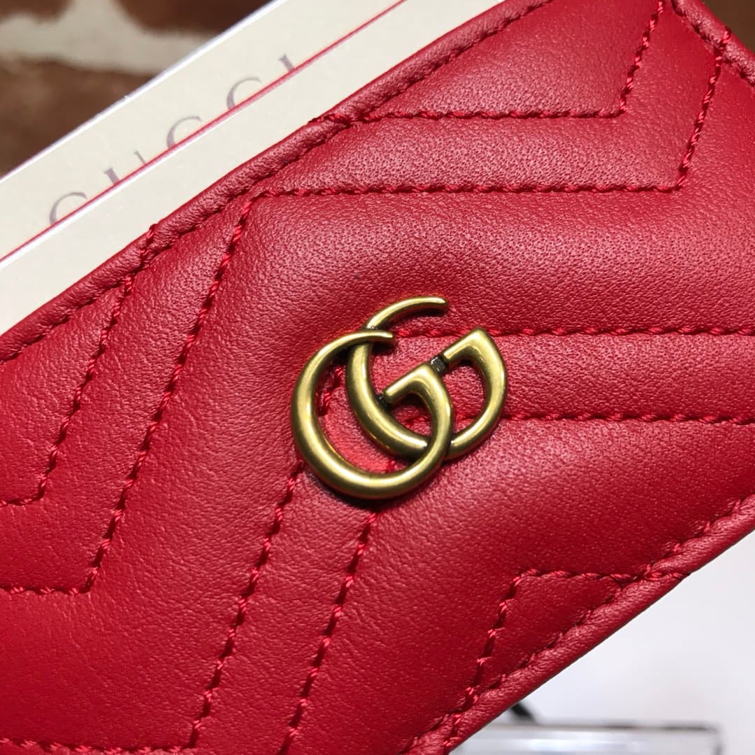 Gucci GG Marmont card case Red 443127 High