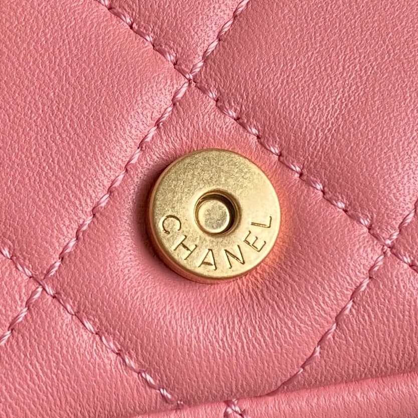 Chanel Trendy Pockets Hobo Bag Lambskin & Gold Metal Pink AS5339 A