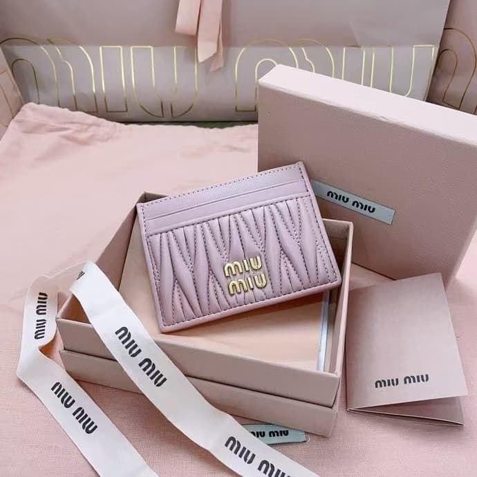 Miu Miu Matelassé nappa leather card holder High