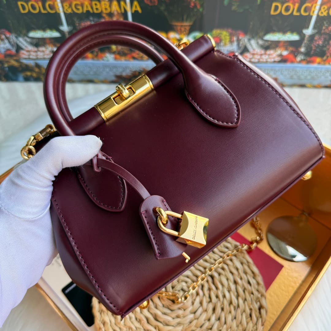 Dolce & Gabbana Mini Marlene Day leather tote bag Claret High
