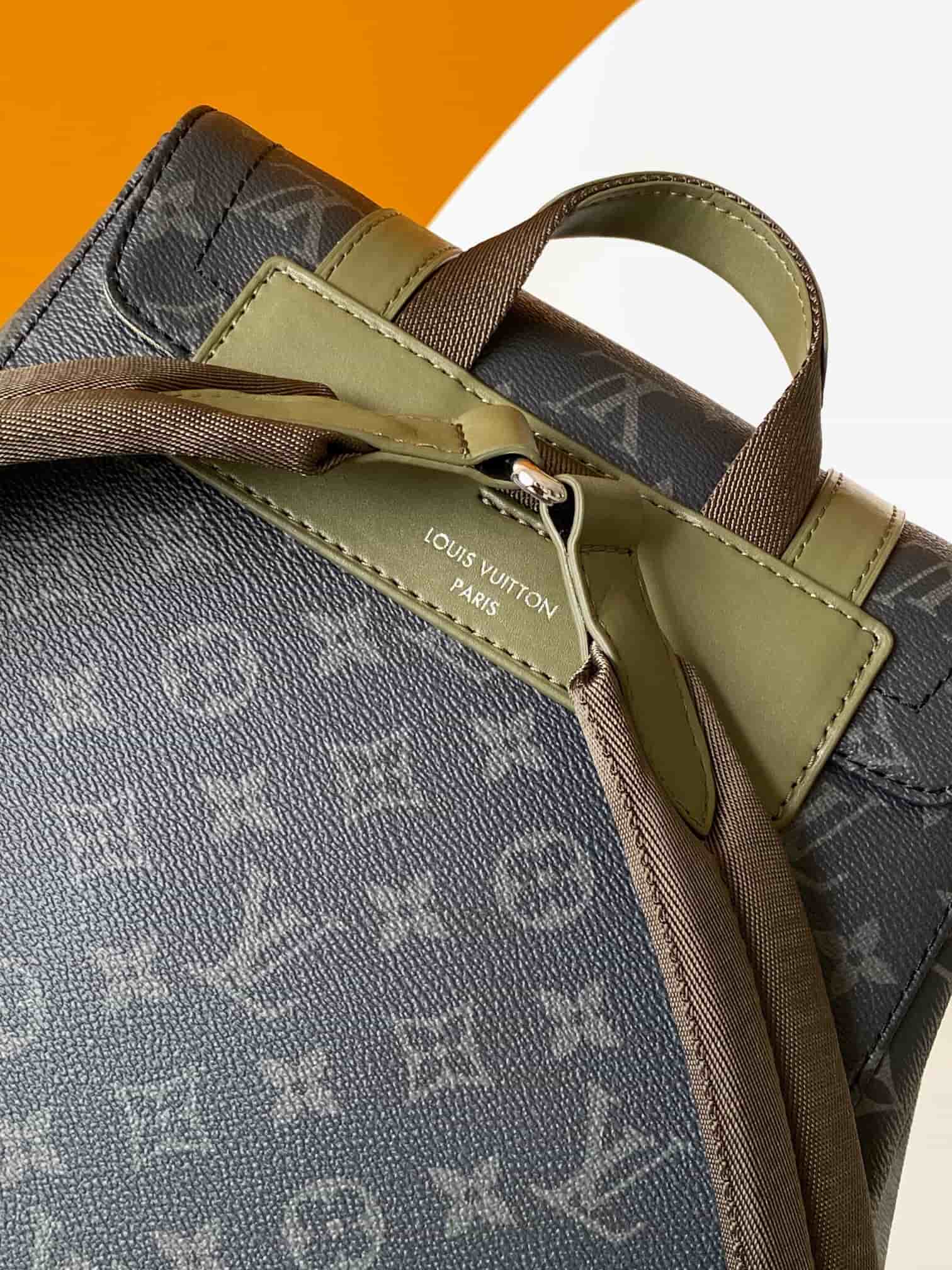 Louis Vuitton Christopher MM Khaki Green Monogram Eclipse coated canvas M28633 High