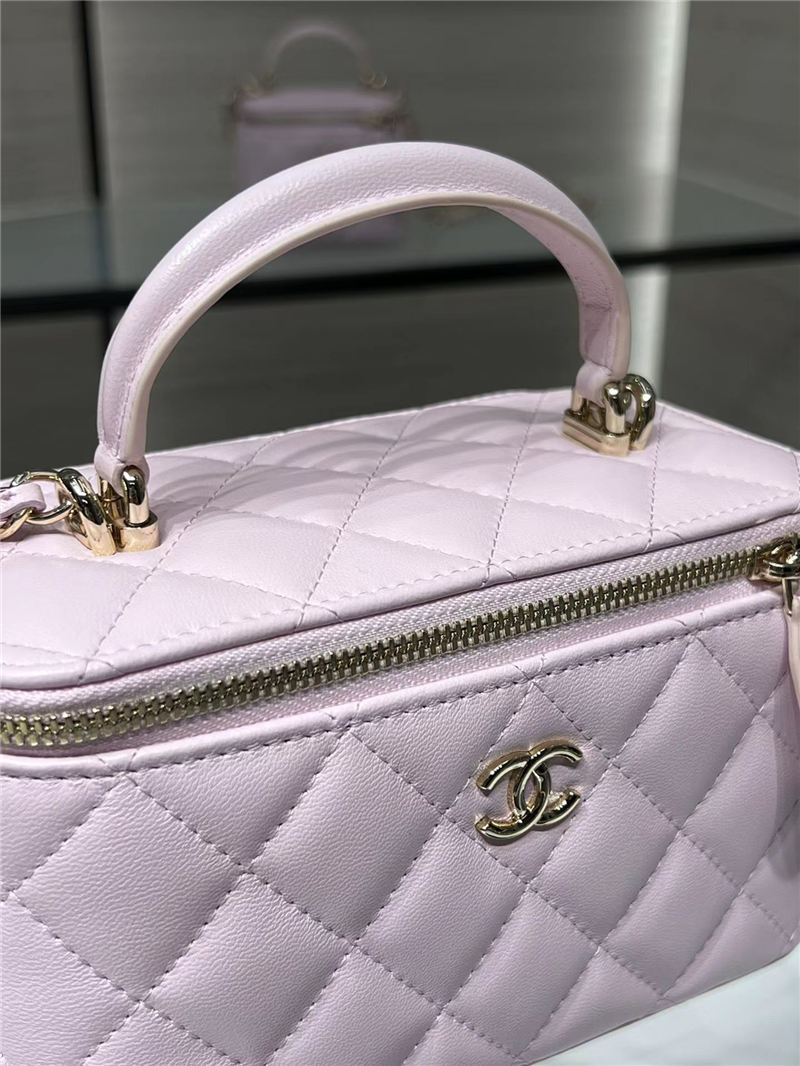 Chanel VANITY WITH CHAIN AP2199 Lambskin & Gold-Tone Metal Pink High