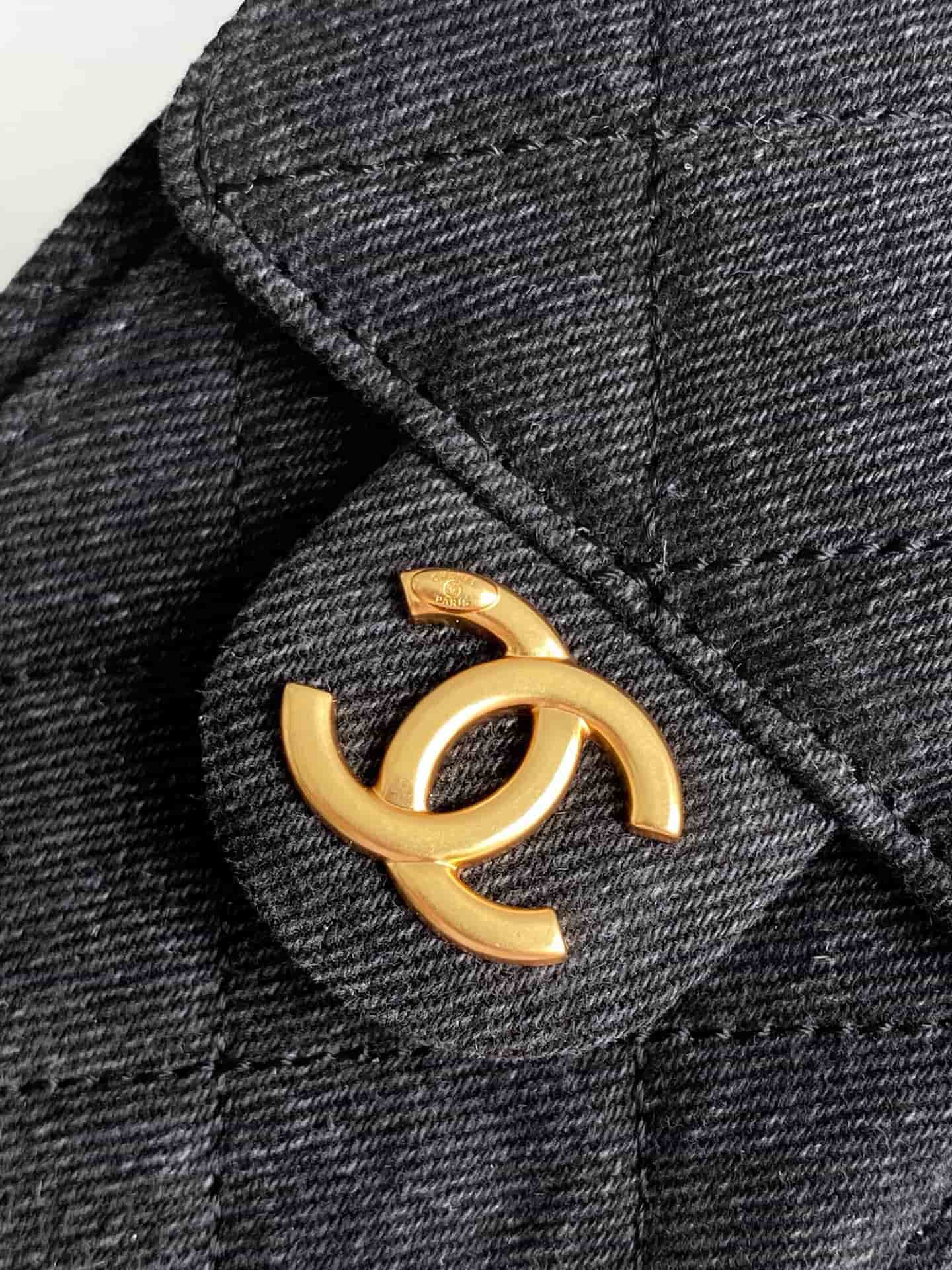 Chanel 25 Mini Hobo handbag AS5631 Denim & gold-tone metal Black A