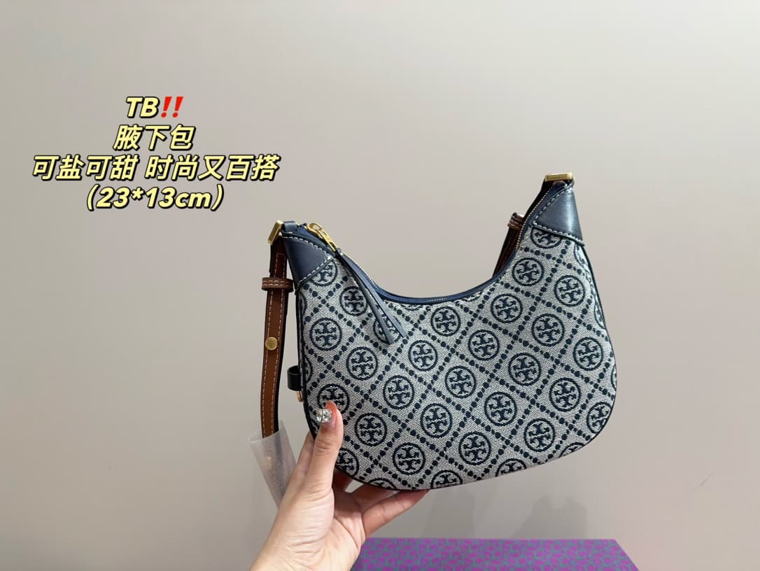 Tory Burch T MONOGRAM CRESCENT BAG