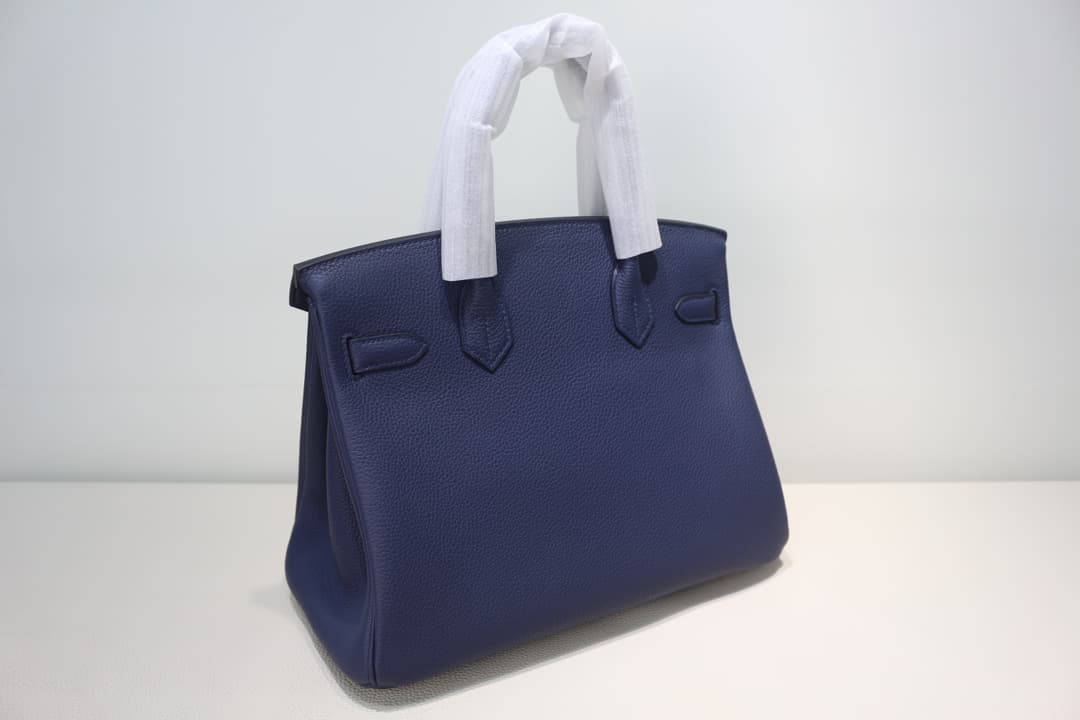 Hermes Birkin 25/30/35cm Bag Togo Leather In Blue Saphir WAX High