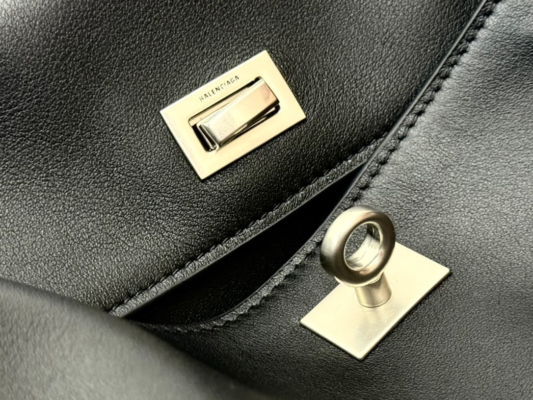 Balenciaga Rodeo Large Bag in Black Leather With Silver-Tone Metal TOP