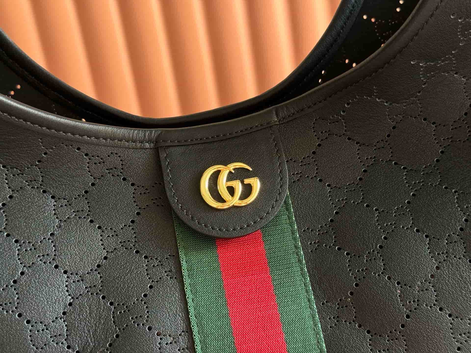 Gucci Giglio large tote bag black GG leather 853971 High
