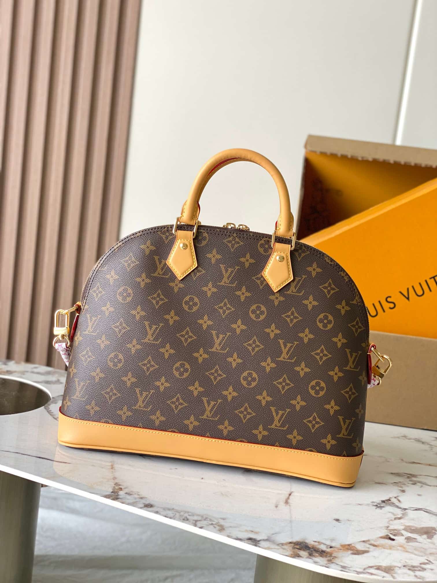 Louis Vuitton Alma MM Monogram Blue Coated canvas M27327 TOP