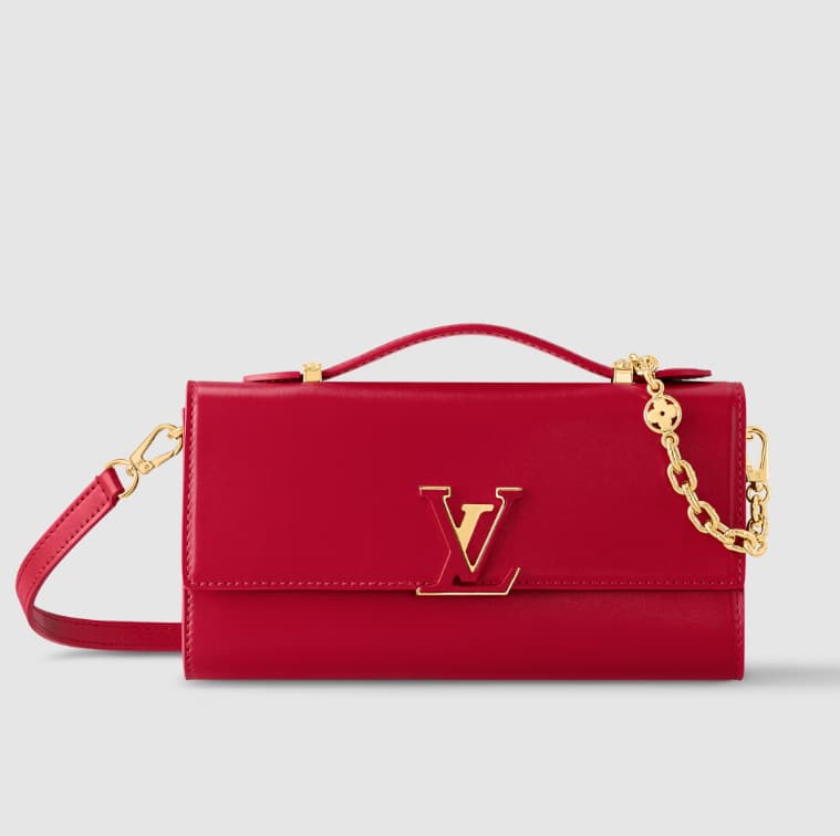 Louis Vuitton Wallet On Chain Capucines Calf Leather M12405 Lipstick Red Top
