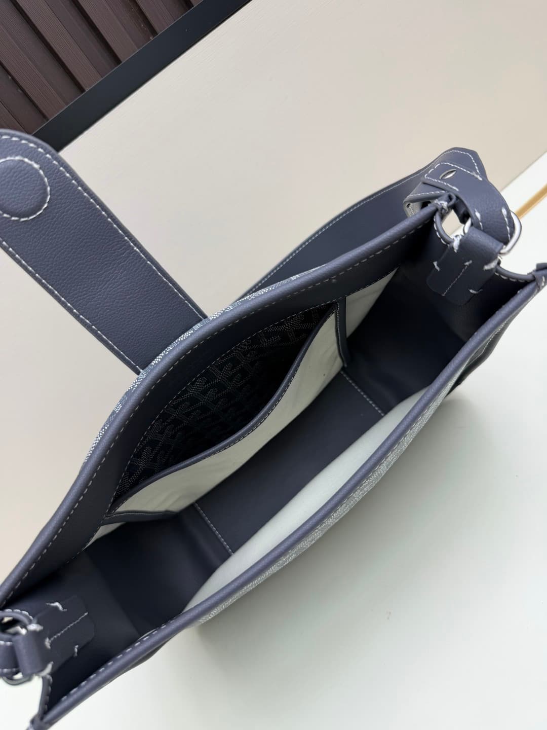 Goyard Musette PM bag in grey Goyardine canvas Mid