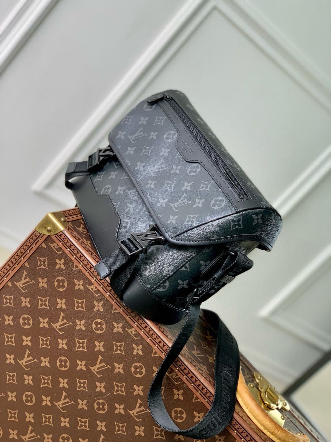 Louis Vuitton Messenger Voyager PM Monogram Eclipse coated canvas M12517 High