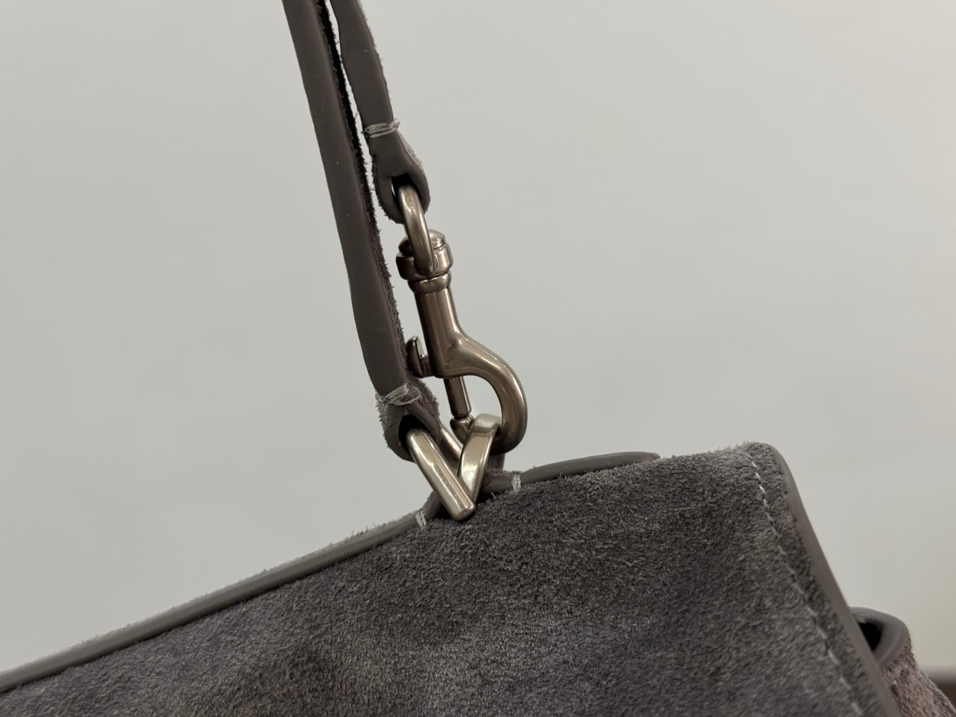 Balenciaga Rodeo Small Bag in Grey Waxed Suede Calfskin With Silver-Tone Metal TOP