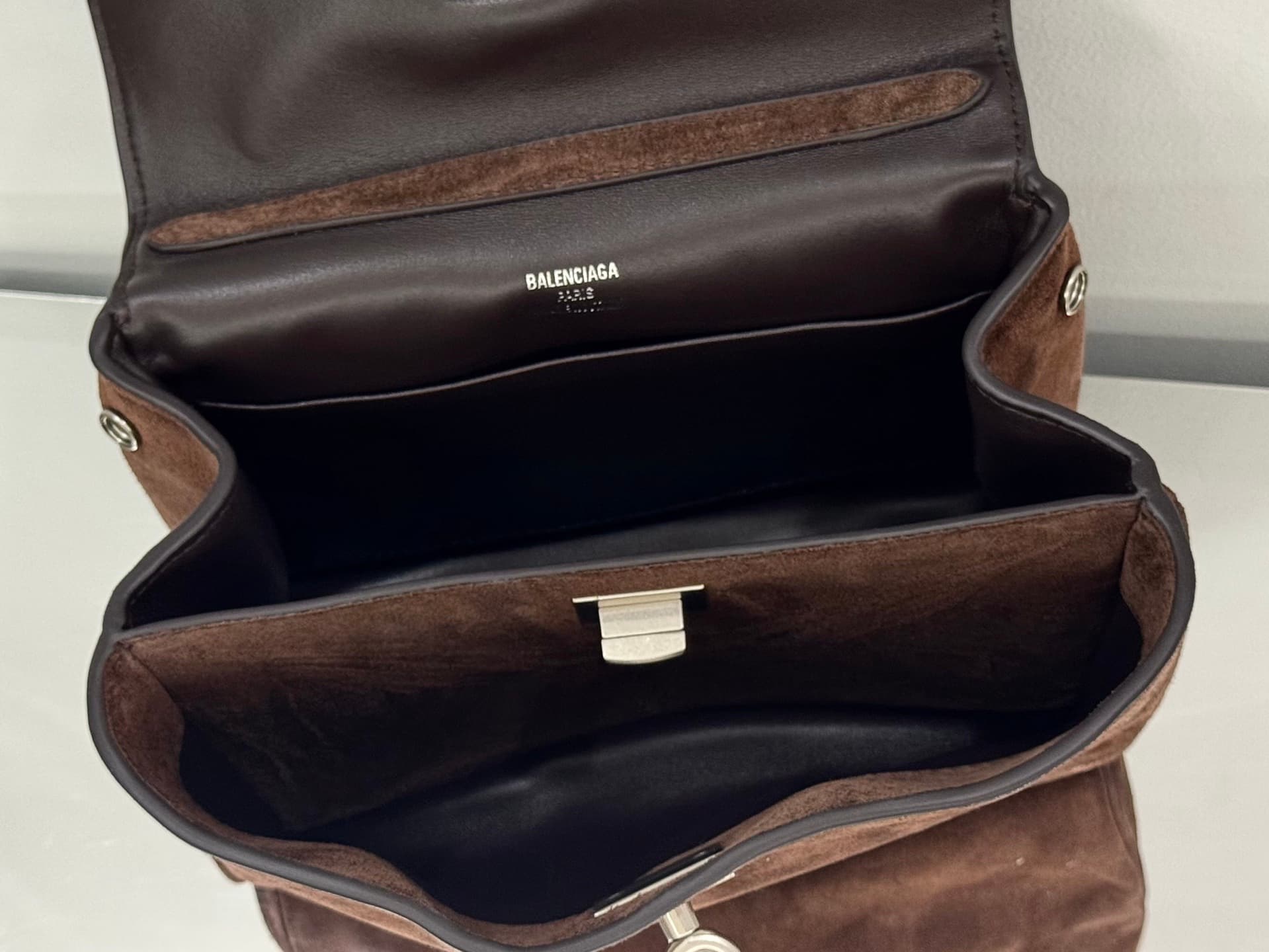 Balenciaga Rodeo Mini Bag in Light Espresso Waxed Suede Calfskin With Silver-Tone Metal TOP