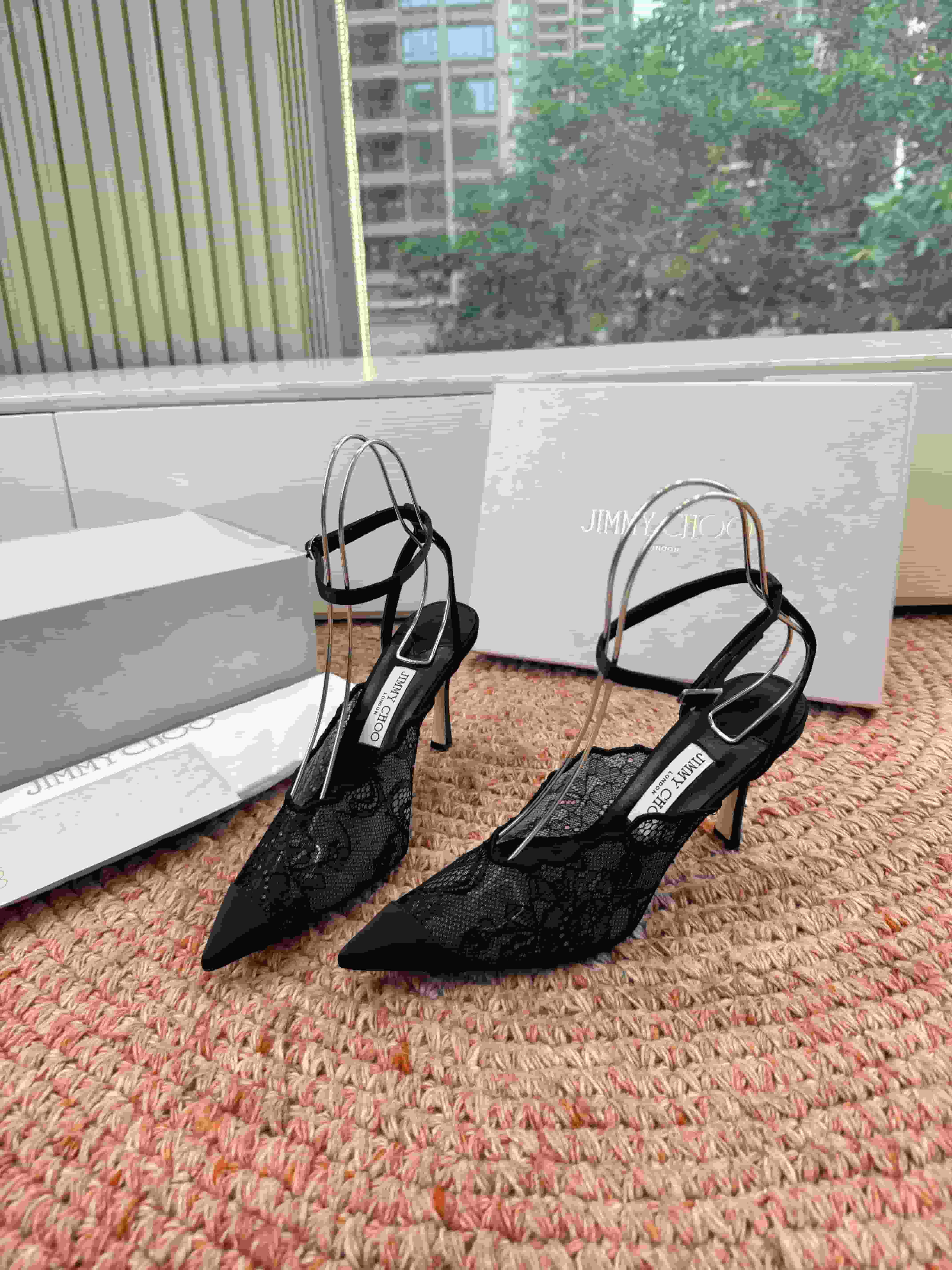 Jimmy Choo Amita Lace Slingback Pumps