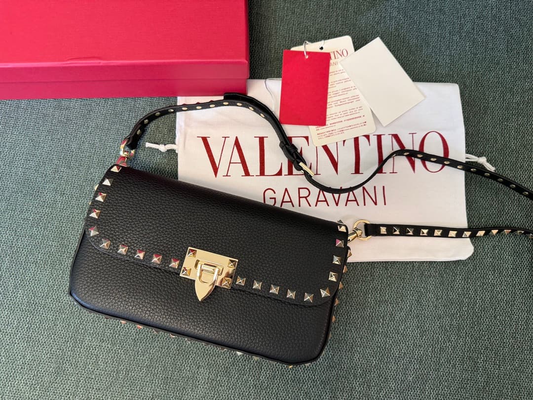 Valentino Garavani Small Rockstud Shoulder Bag Black High