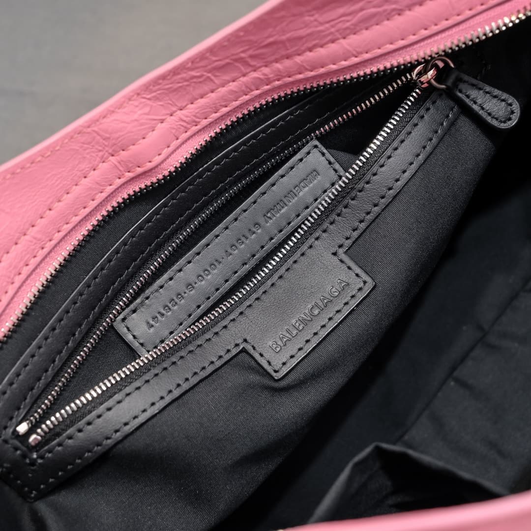 WOMEN'S LE CITY Medium Bag Silver Metal Pink High