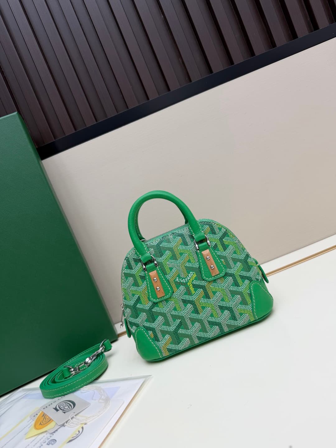 Goyard Vendôme Nano bag in Goyardine coated canvas Green High