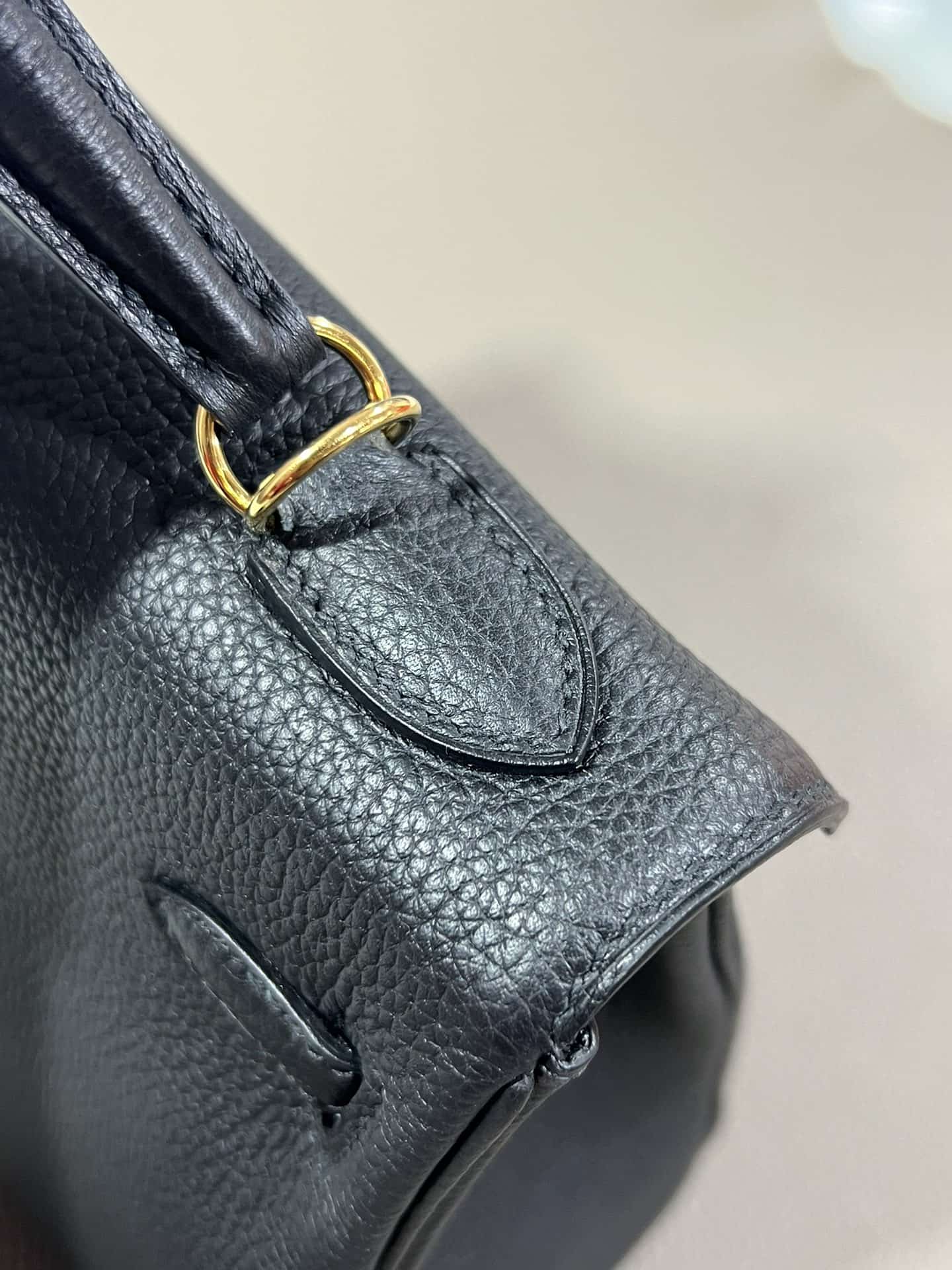 Hermes Kelly 25/28/32cm Retourne Bag Togo Leather In Black WAX High