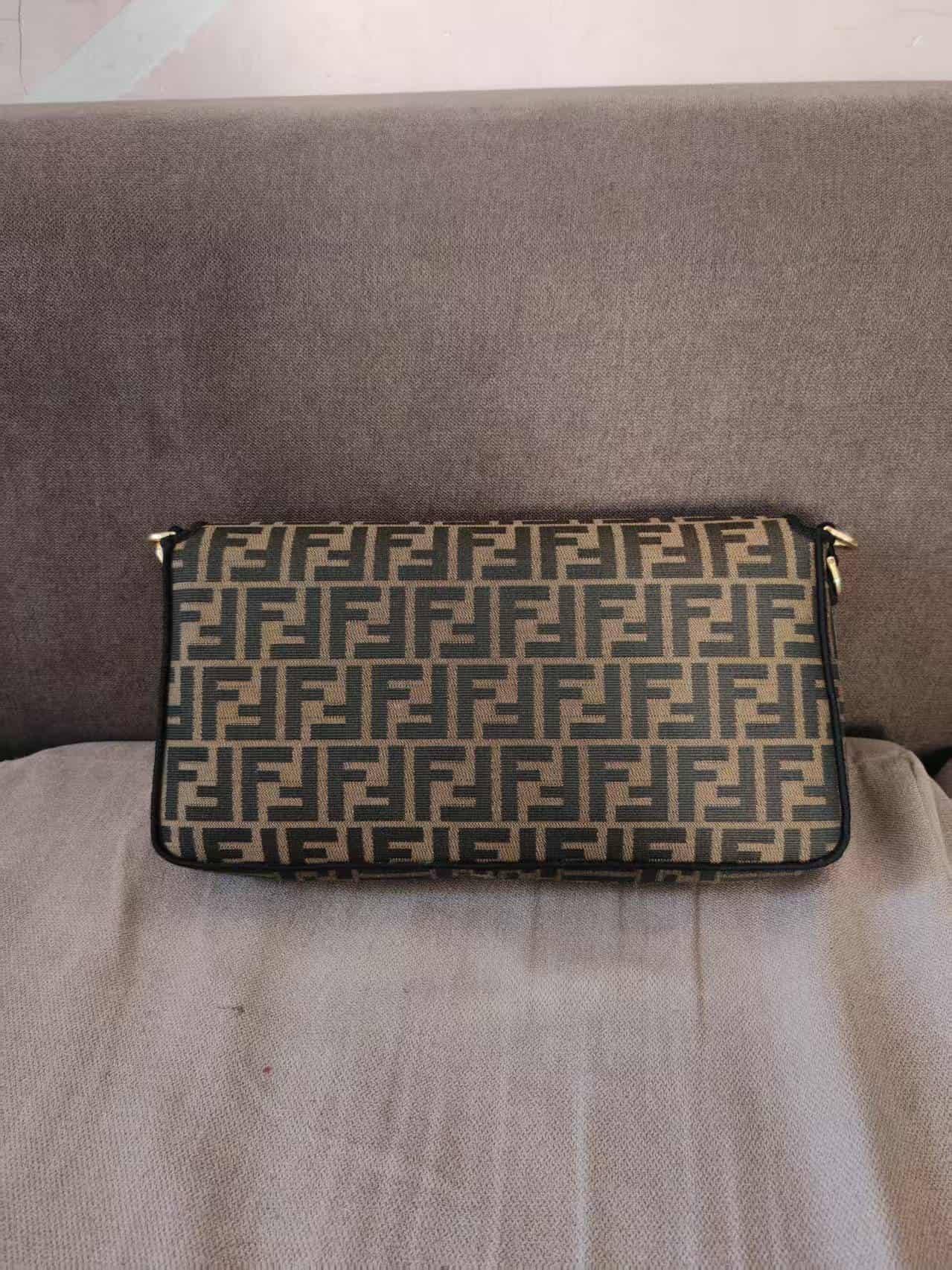 LARGE BAGUETTE fabric bag Brown High
