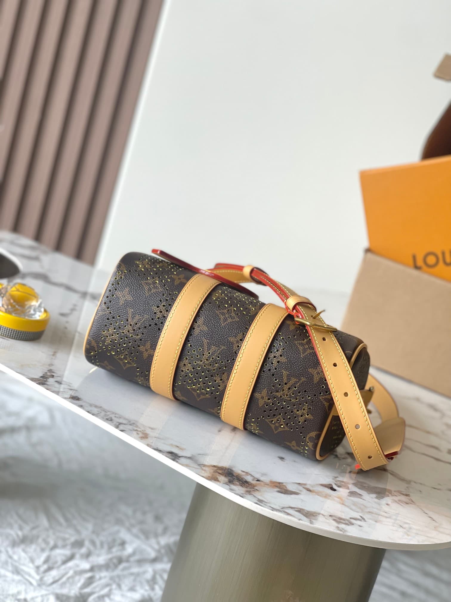 Louis Vuitton Keepall Bandoulière 25 Monogram/Yellow Grid coated canvas M29296 High