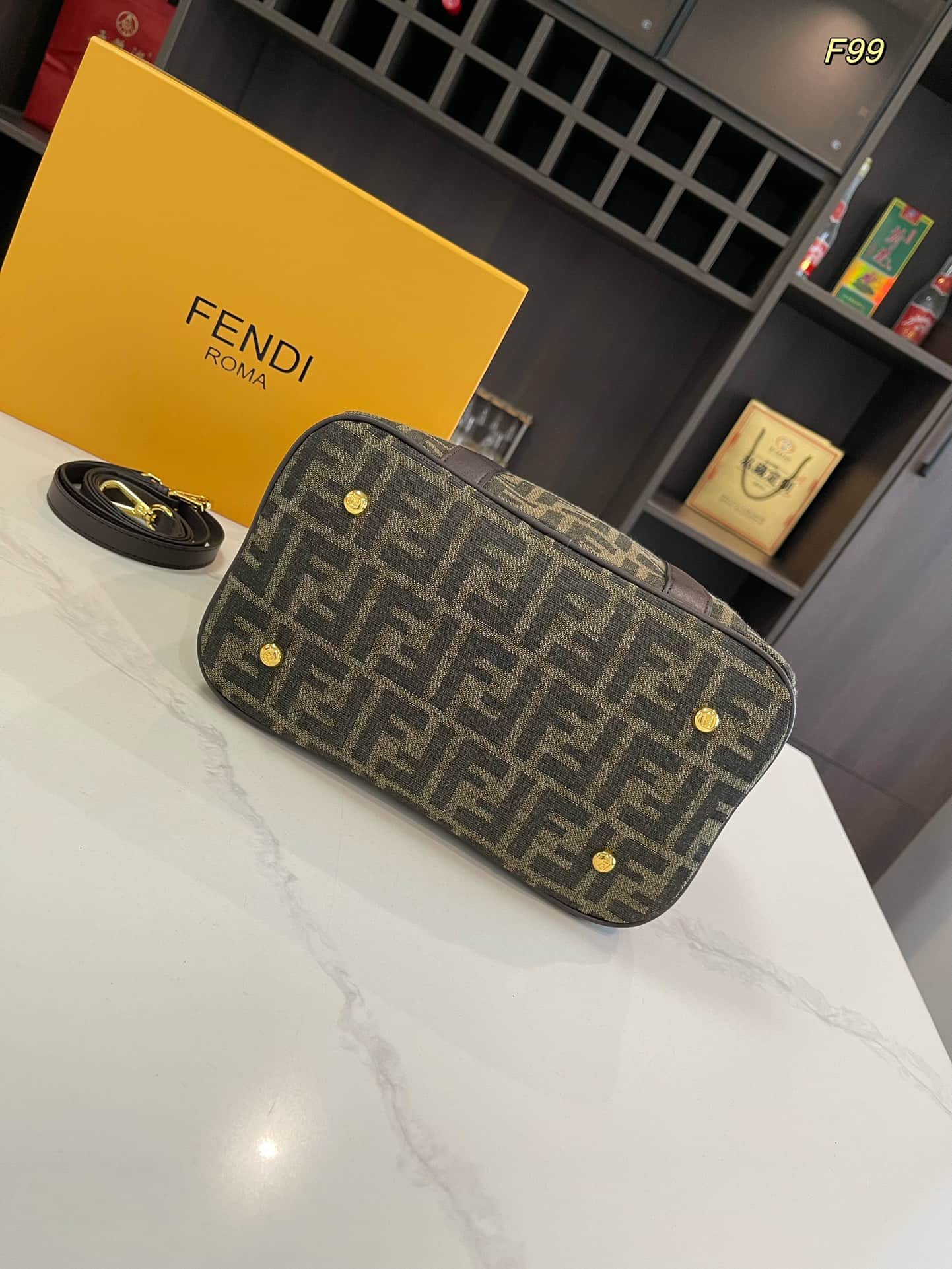 Fendi Zucca Boston 2 way Bag