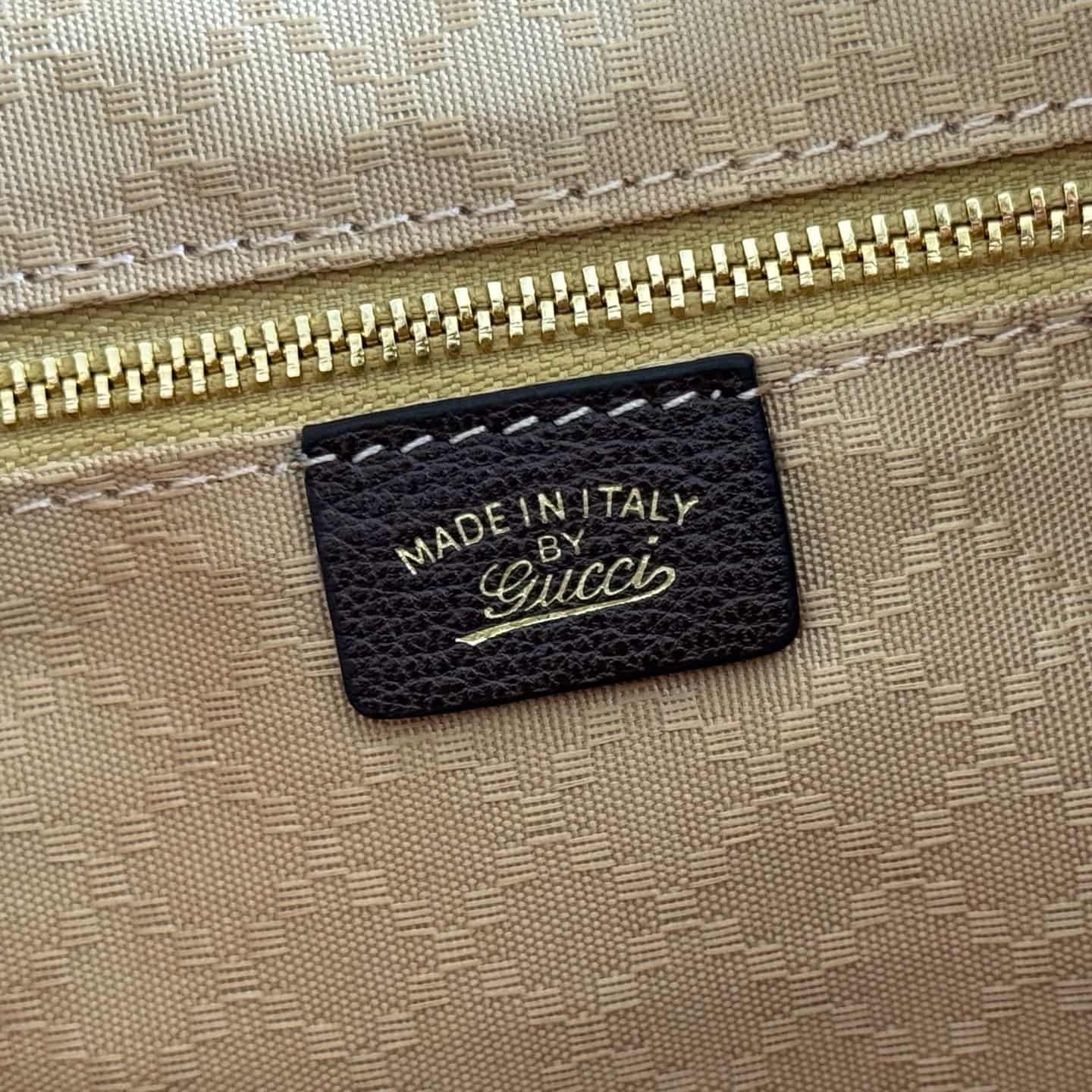 Gucci Jackie 1961 large crossbody bag Sand and dark brown GG canvas ‎863279 High