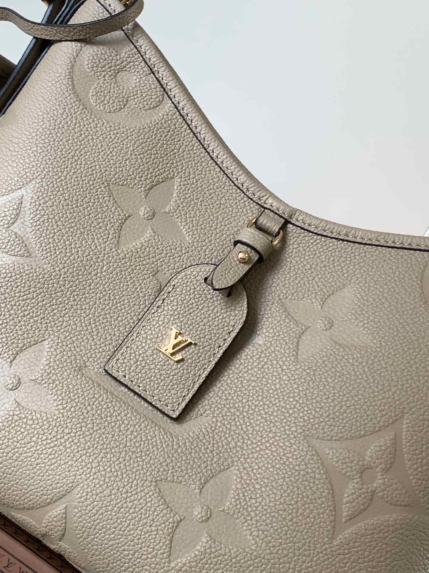 Louis Vuitton CarryAll PM Tourterelle Gray Monogram Empreinte Embossed Leather M46277 High