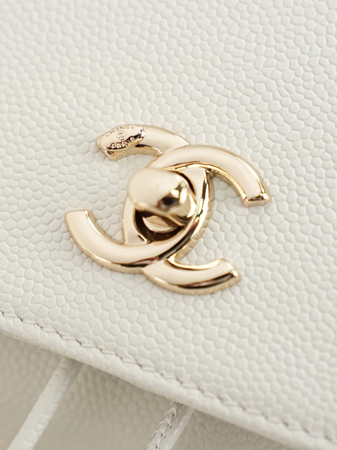 Chanel Mini Business Affinity Duma Backpack Grained Calfskin&Gold-Tone Metal White AS3530 A