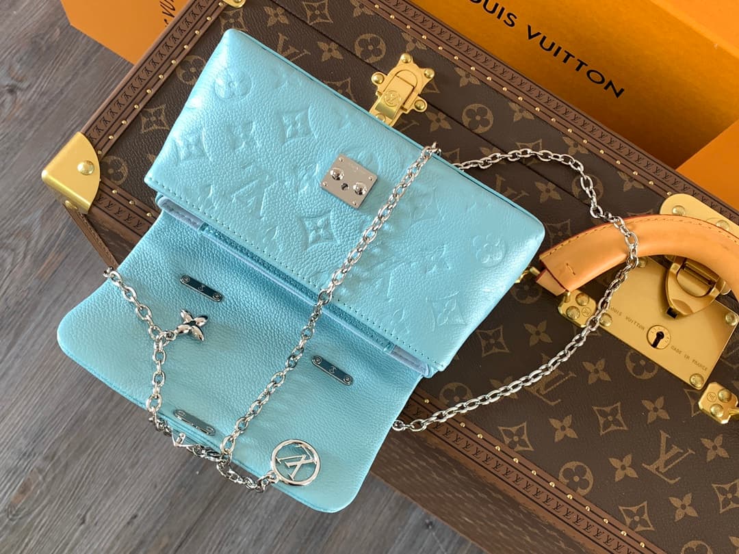 Louis Vuitton Nano Madeleine Azur Frost Supple grained cowhide leather M12211 High
