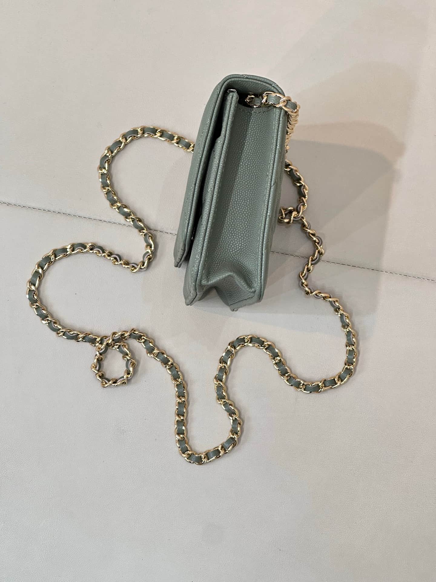Chanel Wallet on Chain Grained Calfskin& Gold-tone Metal AP0250 Green TOP