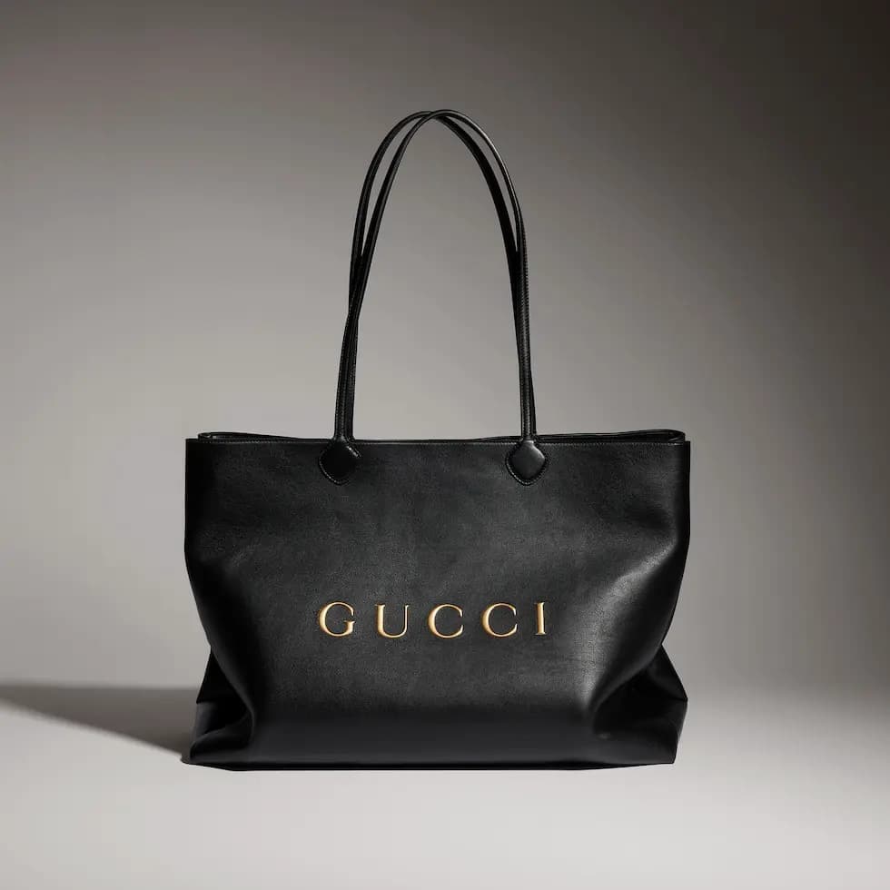 Gucci NY large tote bag Black soft lightweight leather ‎A00B4R High