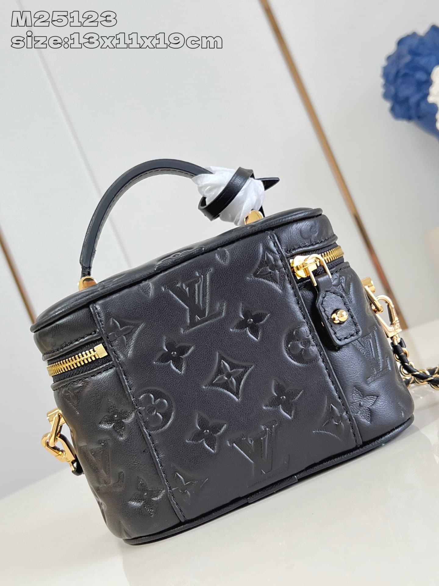 Louis Vuitton Vanity PM Black Puffy lambskin M25123 High