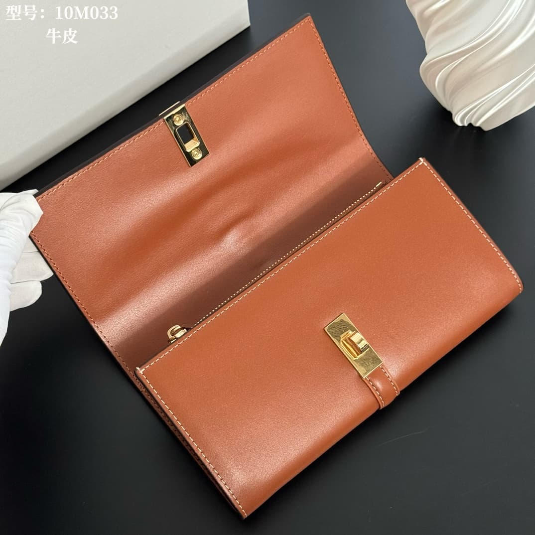 Celine Wallet 16 in Caramel satinated calfskin leather 10M033 High