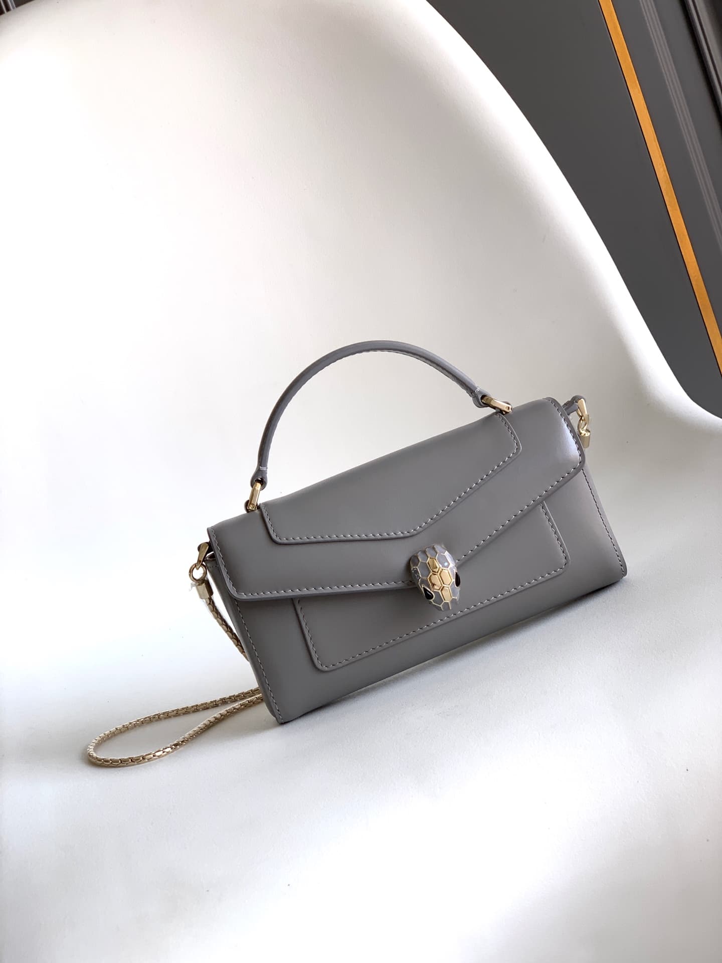 Bvlgari Serpenti Forever shoulder bag in gray calf leather high