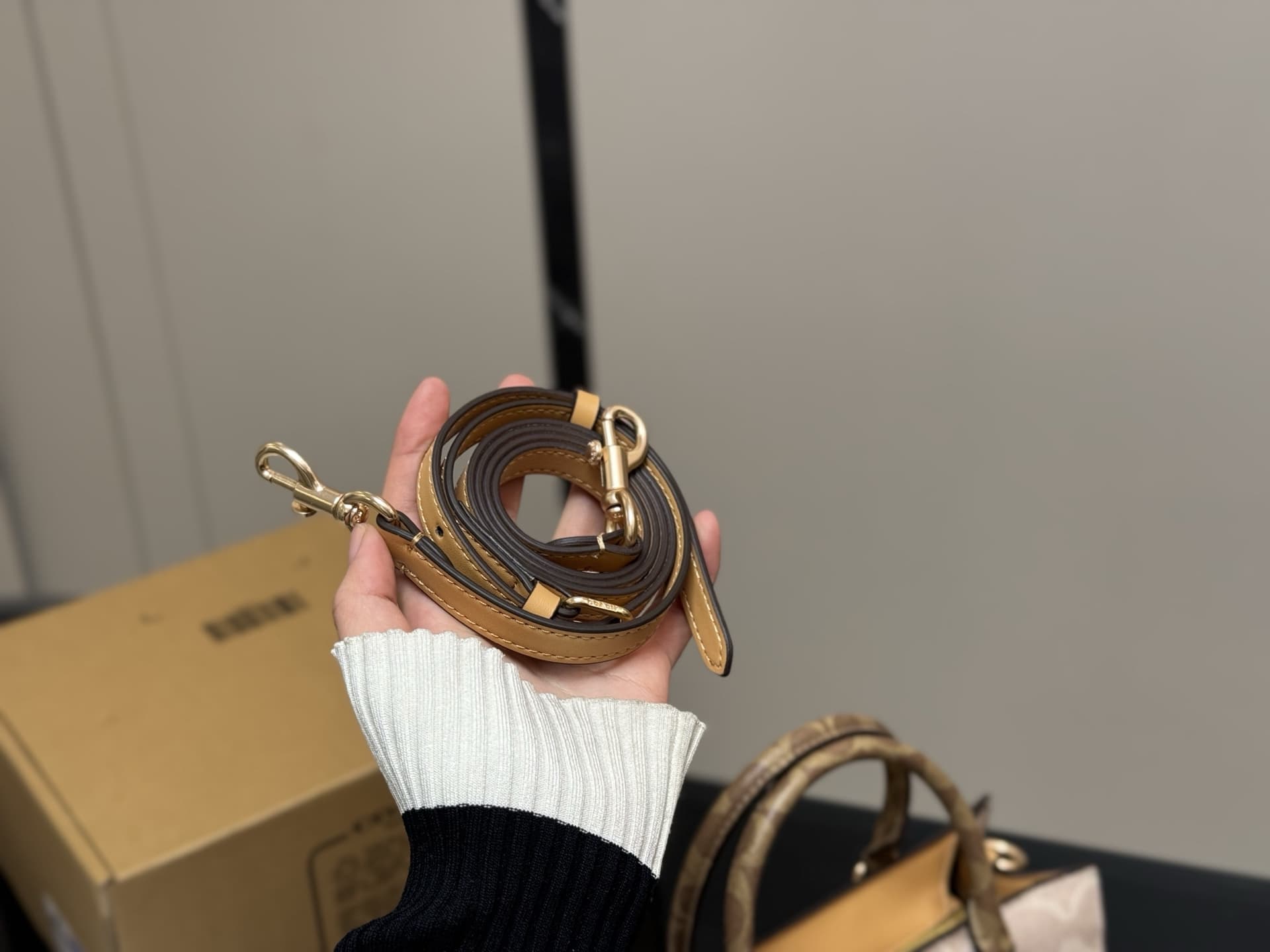 Coach Maggie Small Tote Bag In Blocked Signature Leather