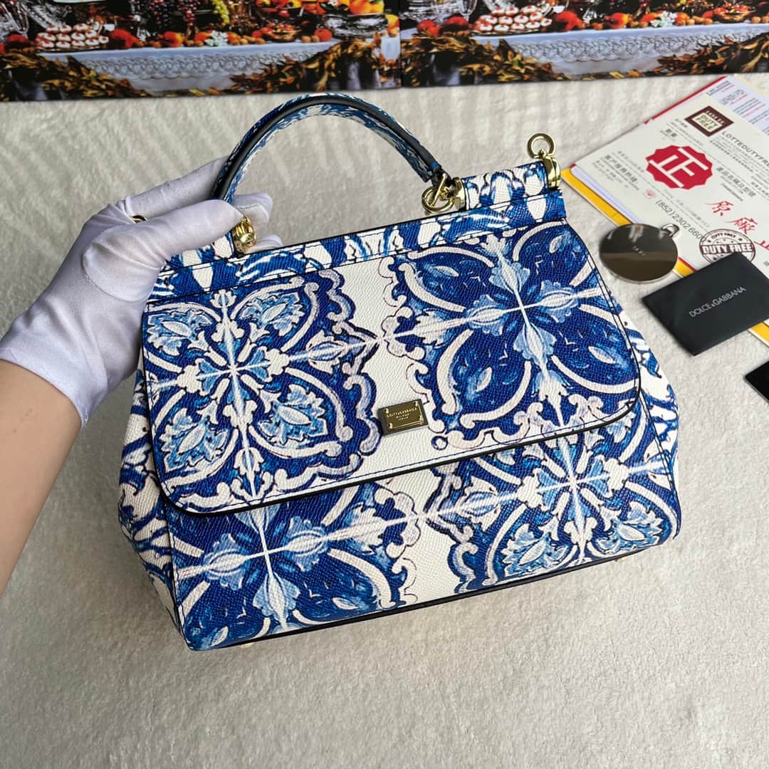 Dolce & Gabbana Miss Sicily top handle bag with multicolor print leather High