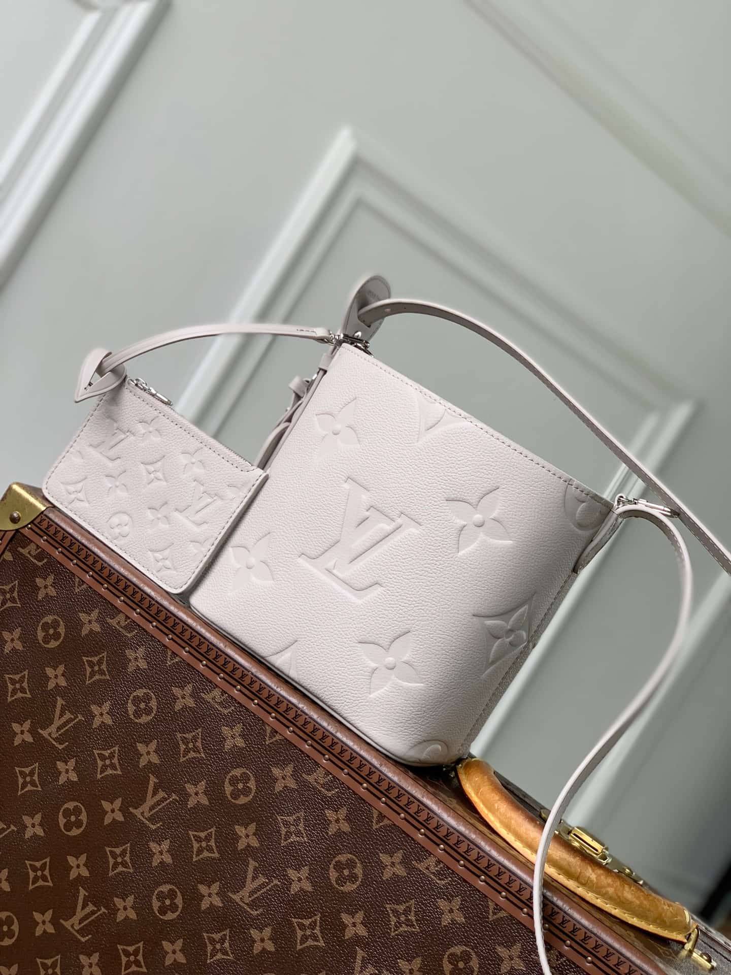 Louis Vuitton All In BB Brume Gray Monogram Empreinte Leather M28342 High