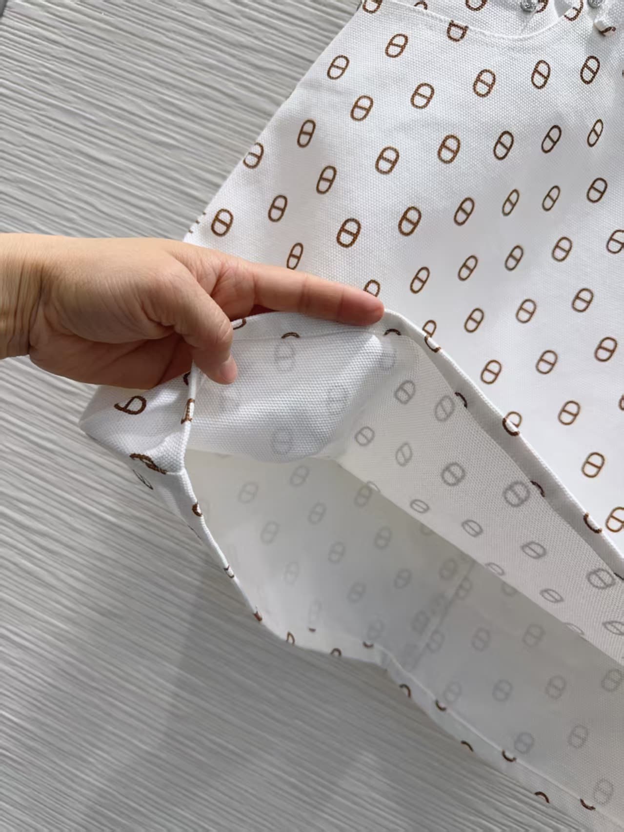 Hermès denim miniskirt in Chaine d'Ancre printed