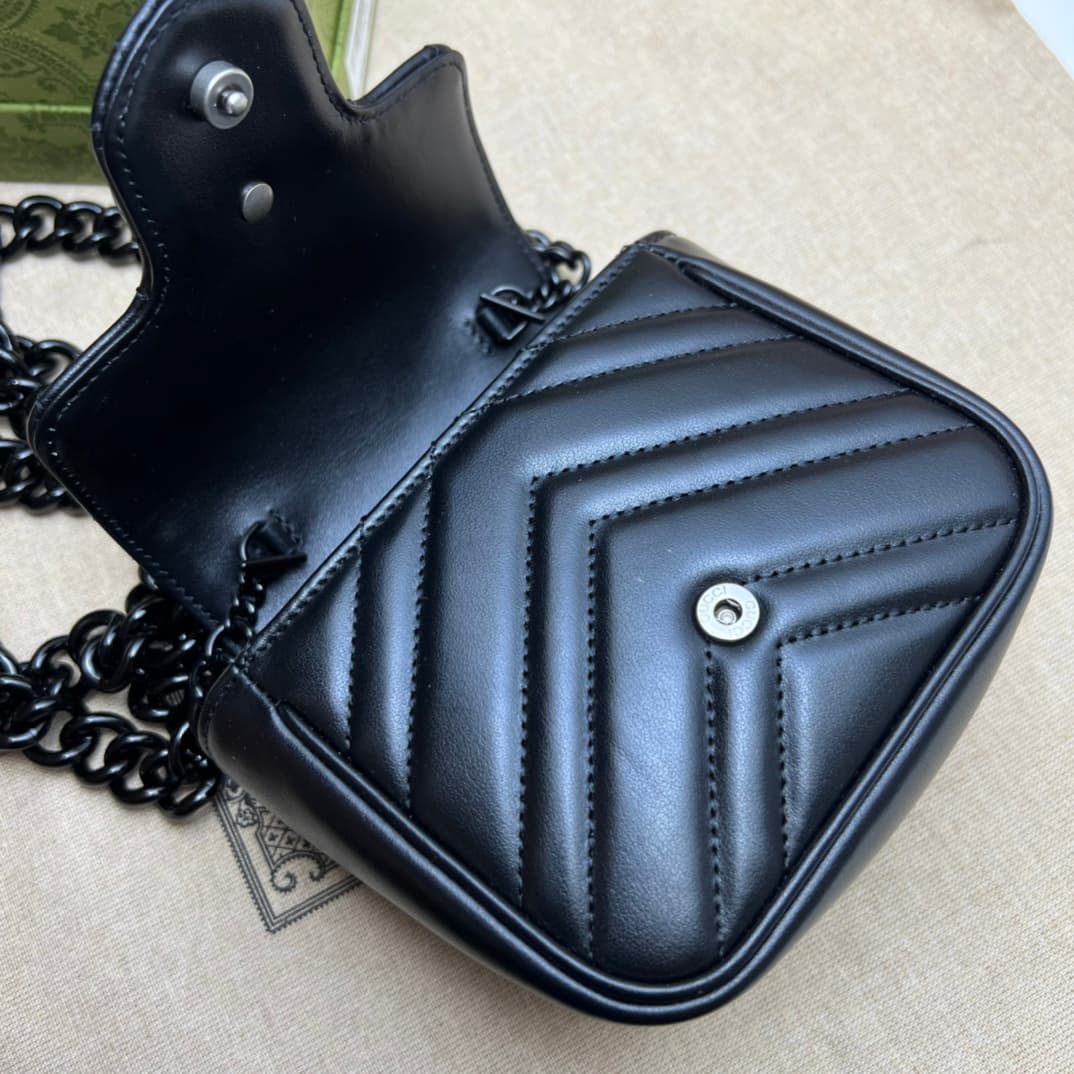Gucci GG Marmont belt bag ‎739599 black High