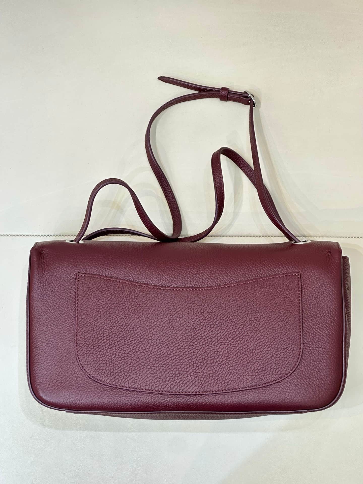 Chanel Maxi Flapbag Grained Calfskin & Silver-Tone Metal Claret AS6231 TOP