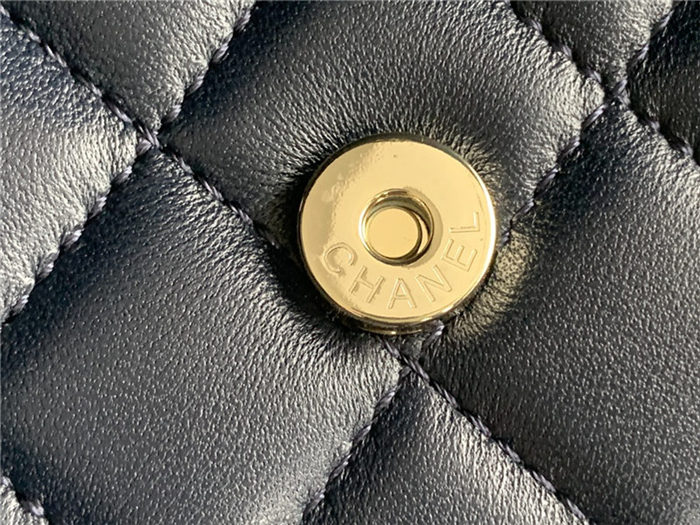 Chanel Wallet on Chain With Handle AP2844 Lambskin & Gold-Tone Metal Navy A