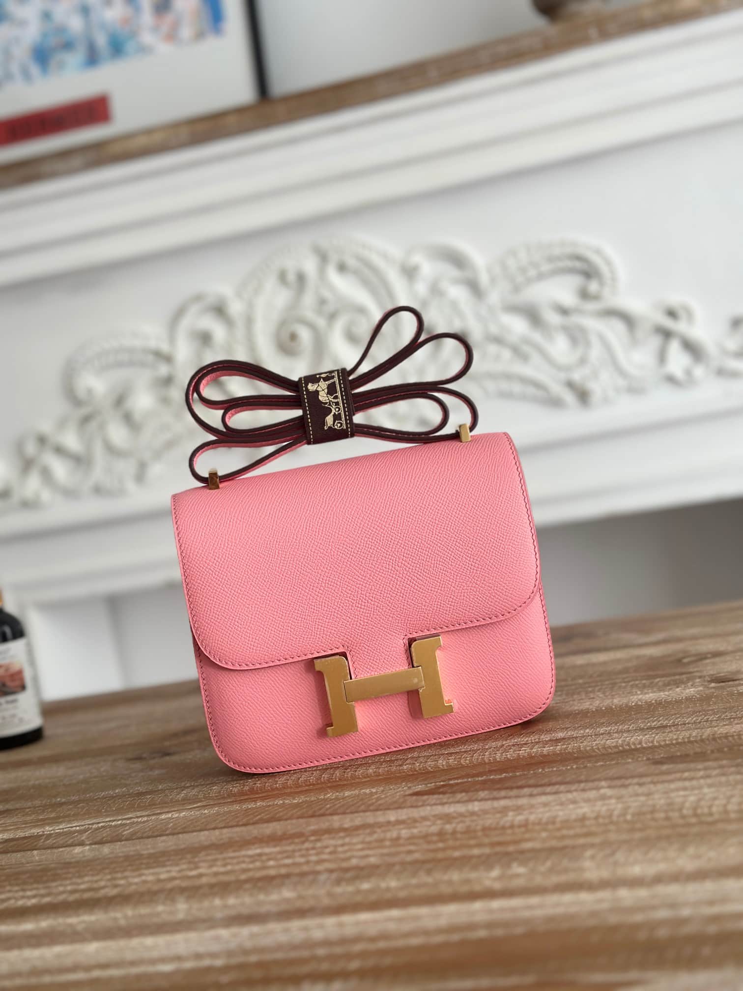 Hermes Mini Constance 18/24cm Epsom Bag Rose Confetti WAX  High