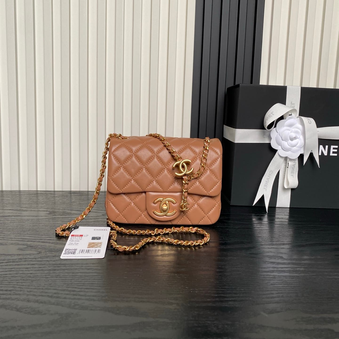 Chanel Mini Classic Flap Bag Lambskin & Gold-Tone Metal AS5758 Tan High