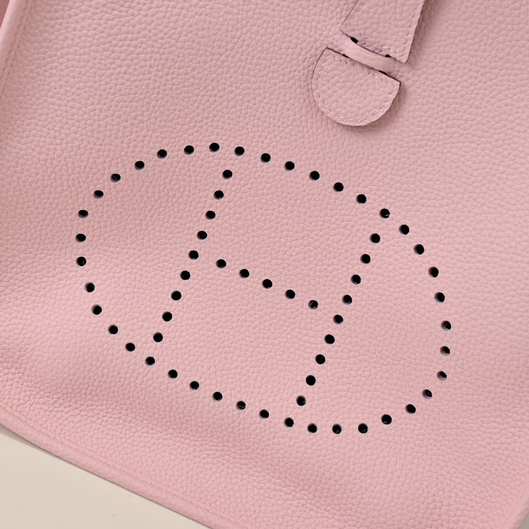 Hermes Evelyne III PM Bag Clemence Leather In Pink High