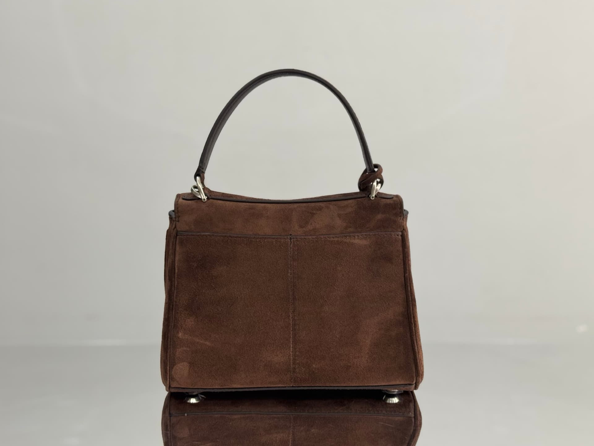 Balenciaga Rodeo Mini Bag in Light Espresso Waxed Suede Calfskin With Silver-Tone Metal TOP