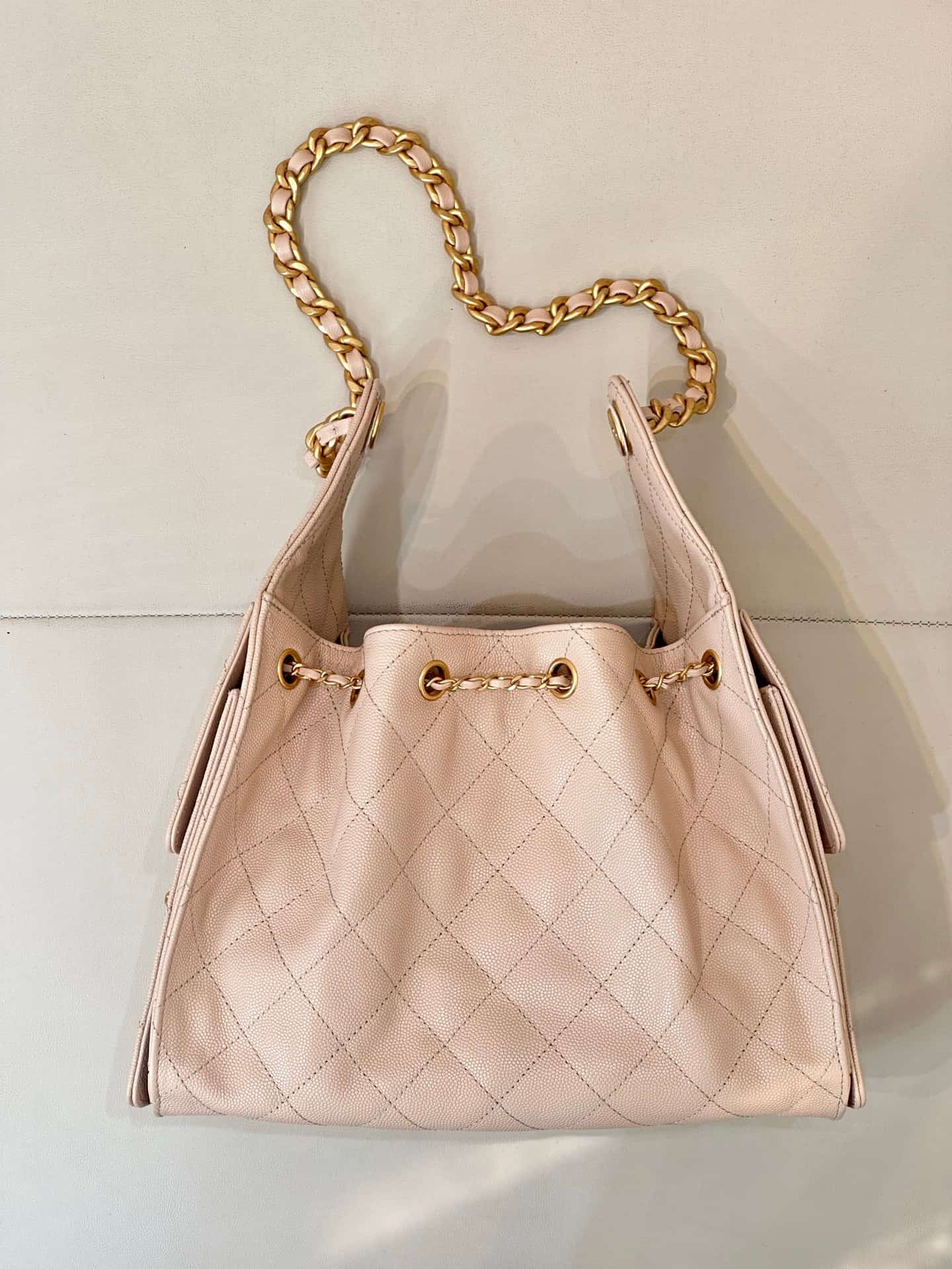 Chanel 25 Small Hobo handbag AS5293 Grained Calfskin &Gold-tone Metal Cream TOP